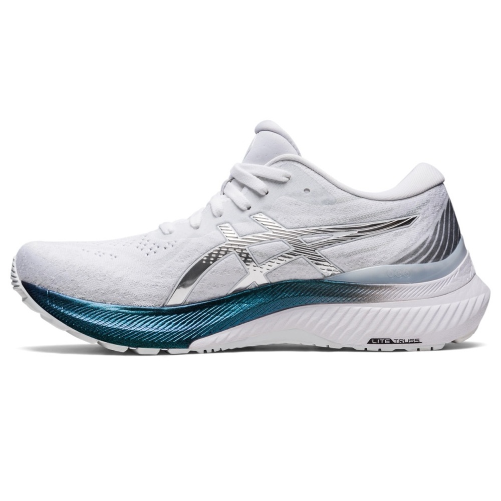 Asics GEL-Kayano 29 Platinum women's running shoes in the White/Pure Silver Sz 9